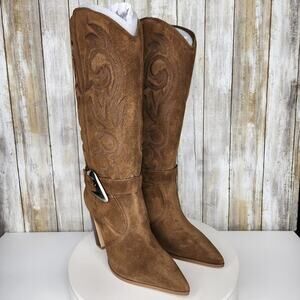 NEW - Vince Camuto Women's Biancaa Buckled Cowboy Dress Boots - Size 8M